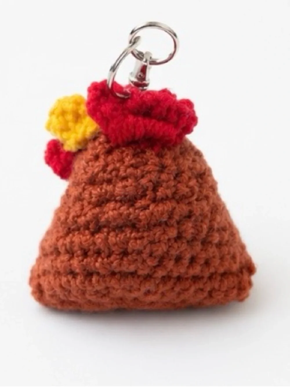 Handmade Crochet Chicken Keychain animal charm 1.5 inch for keys, bagpack purse